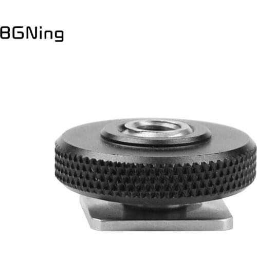 BGNing Stainless Steel 3/8" to 1/4" Inch Thread Adapter Screw Single Layer Cold Shoe Mount Bracket Seat for DSLR Cameras Cage