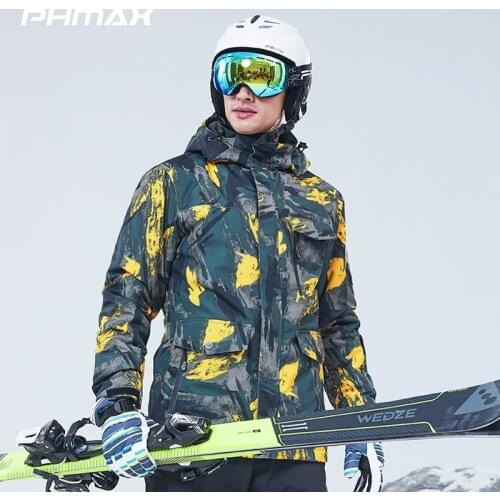 PHMAX Snowboard Jacket Men Thermal Hoodies Outdoor Ski Jacket Windproof Keep Warm Skiing Equipment Waterproof Skating Clothes