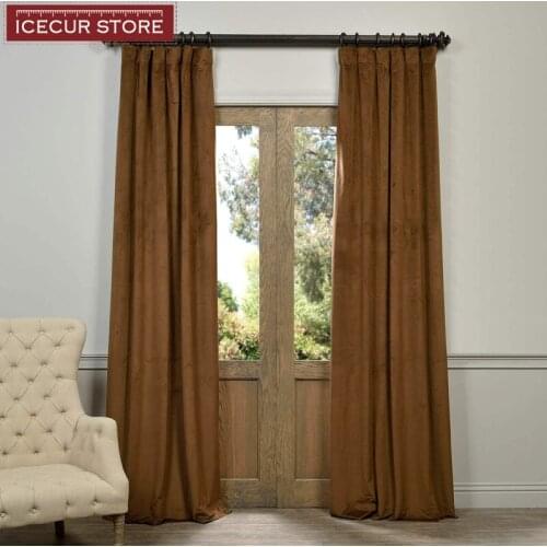 ICECUR Matt Velvet Blackout Curtains for Living Room Top Grade Modern Curtains for Bedroom Accept Custom Window Drapes Curtains