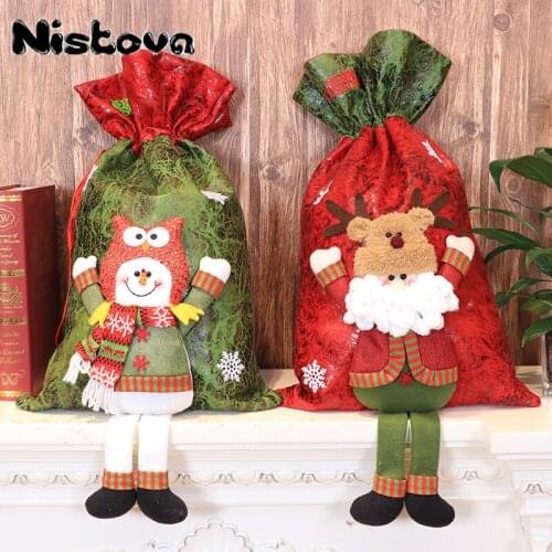 Christmas Gift Bag Three-dimensional Doll Shopping Mall Window Decoration Childrens Chocolate Candy Bag/elderly Snowman Deer