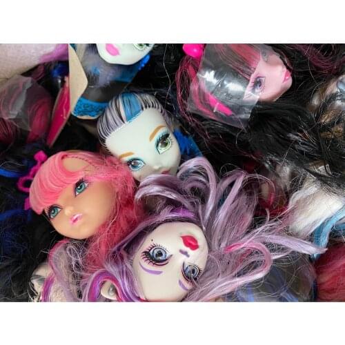Cute rare colorful baby doll head diy play house toy doll accessory gift model