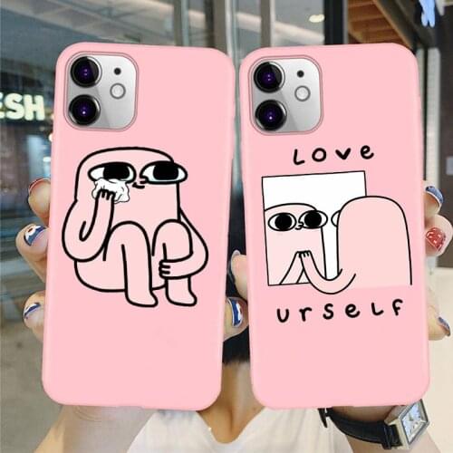 Cartoon funny big eyes ketnipz phone case for iPhone 11 12 Pro Max X XS Max XR pink case for iPhone 7 8 6 6S Plus SE2020