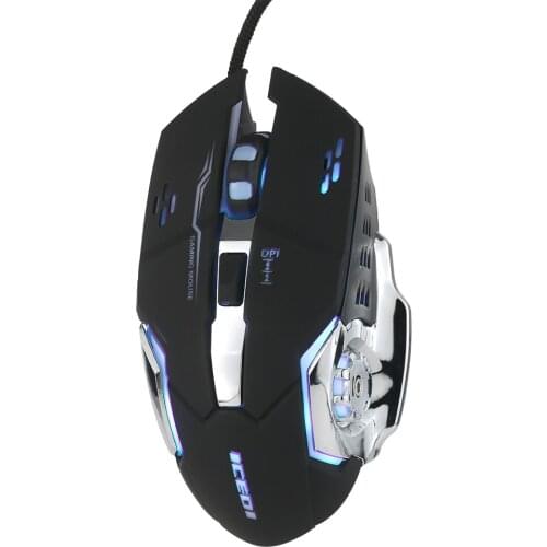 Wired Gaming Mouse 3600 DPI Optical Mouse Ergonomic Mouse 4 Adjustable DPI Levels/6 Buttons/7-Color Breathing Light gaming mouse