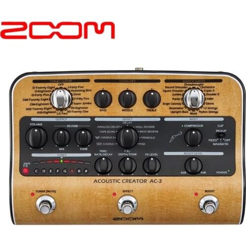 NEW ZOOM AC-3 acoustic creator guitar effector accessory, multi effect device,function pedal,for live performance and studio