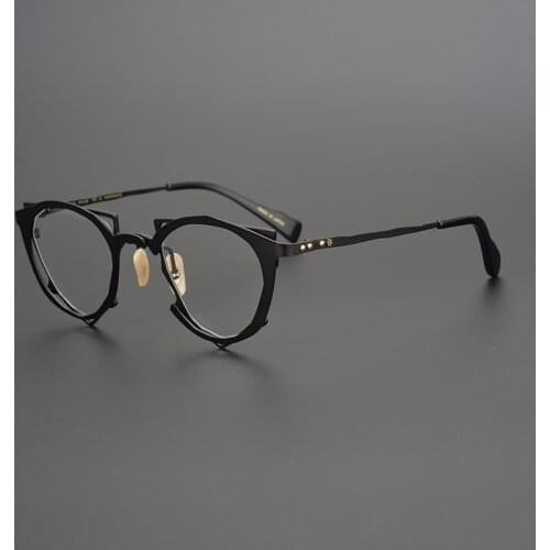 Vintage Alloy Glasses Frame Men Designer Optical Prescription Myopia Eyeglasses Frame Women Retro Triangle Luxury Brand Eyewear