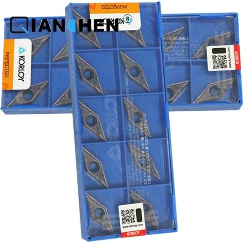 Original Korea Korloy VBMT160404-HMP PC9030 VBMT160408 NC3020 VBMT160408-HMP NC3120 (10pcs/lot)Internal turning tool Inserts
