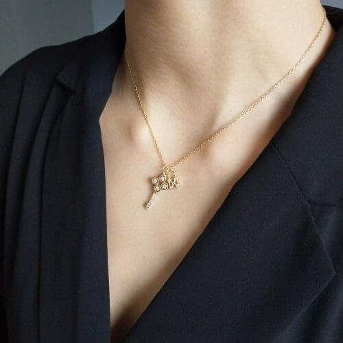 925 Sterling Silver 18K Mini Padlock Diamond Lock Key Design Necklace Gift for Her Pendant Valentines Day Personalised Necklaces