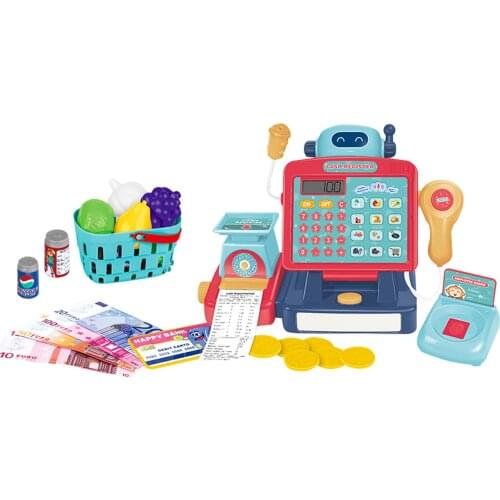 Pretend Play Cash Register Toys Set With Calculator Scanner Pretend Toys Kids Checkout Counter Role Pretend Play Cashier Toy