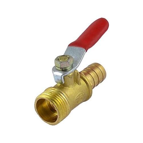 3/8"PT Male Thread to 10mm Barb Hose Lever Handle Brass Ball Valve