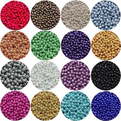 Lot Colors Round Pearl Coated Glass 4mm 6mm 8mm 10mm Loose Spacer Beads for Jewelry Making DIY Crafts