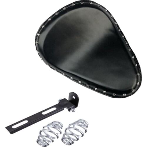 PU Leather Rivet Motorcycle Custom Solo Spring Bracket Seat KIT Universal