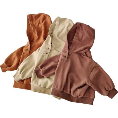 2020 Spring New Model Korean Cotton Hooded Sweater Pure Color Washed Hot Knit