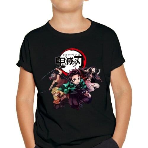 Funny Japanese Anime Kimetsu No Yaiba Demon Slayer Boys Girls T Shirt Graphic Top Tees Tshirt Streetwear T-shirt Kids Clothes