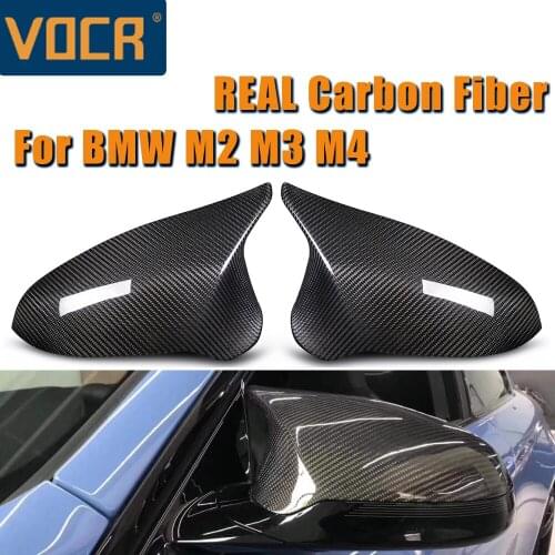 1 Pair Left/Right Hand Drive Full Dry Carbon Fiber Rearview Mirror Cover for BMW M3 M4 F80 F82 F83 2014 M2 C 2018 Replacement