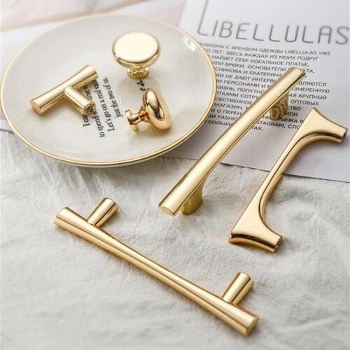 European Style Golden Wardrobe Drawer Handle Solid Zinc Alloy Cupboard Handles Wine Cabinet Door Pulls Furniture Hardware
