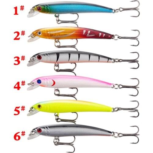 1PCS New ABS Material Submerged Colorful Minnow Lure 7.8cm/4.8g Reinforced Treble Hook with Ring Beads