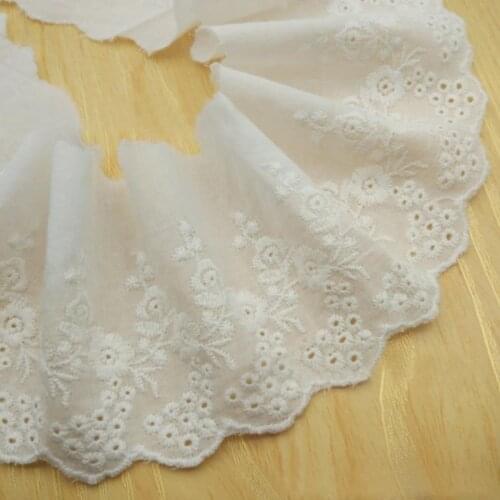 1 Yard Embroidery Trim Floral Cotton Lace Ribbon Wedding Clothing DIY Sewing