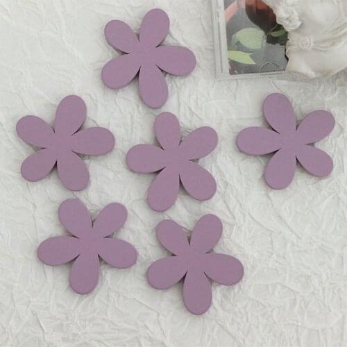 10 PCS 41x45mm Fashion Purple Wood Flowers DIY Accessories For Jewelry Making