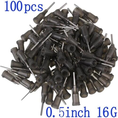 100pcs) Blunt Tip Dispensing Needles 16Ga Syringe Needles 16Gauge x 0.5" (0.5inch Length) With Luer Lock for Mixing Many Liquid
