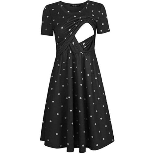 2019 maternity dresses Women Pregnant Maternity Nursing Solid Breastfeeding Summer Maternity Dress