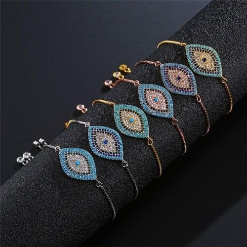 2021 New Trendy Eye Charm Bracelet For Women High Quality Micro Paved Zircon Adjustable Eyes Bracelets & Bangles Gifts Wholesale