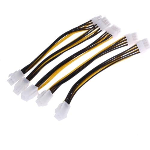 5Pcs 20cm ATX 4 Pin Male to 8 Pin Female EPS Power Cable Adapter Computer CPU Power Supply Converter Cord Wire Line