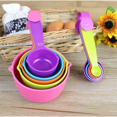 5Pcs/set Measure Spoon Baking Measuring Tools Plastic Sugar Cake Baking Spoon Portable Measuring Spoons Colorful Kitchen Gadgets