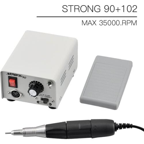 65W Strong 90 control box 35000RPM Strong 210 102L Micromotor Handle Electric Nail Drill manicure machine Nail File cutter Set