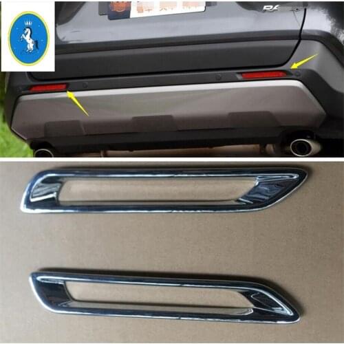 Auto Accessory Rear Fog Lights Foglight Lamp Frame Cover Trim ABS Chrome Fit For TOYOTA RAV4 RAV 4 XA50 2019 2020 2021