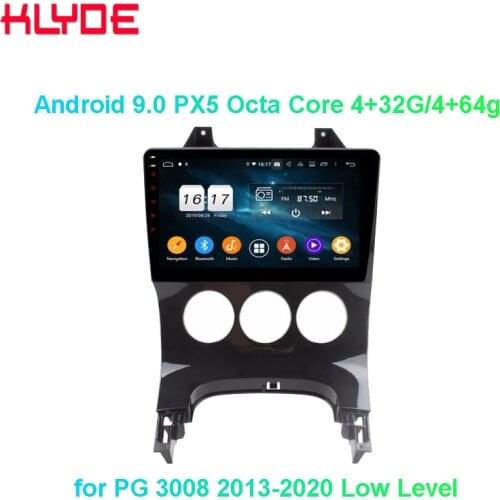 KLYDE KD-1995 Android 9.0 car stereo audio player with navigation for PG 3008 2013-2020 LOW LEVEL