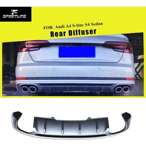 Car Rear Bumnper Diffuser for Audi A4 S-line Sedan 4 Door 2017 - 2019 PP Rear Lip Spoiler Car Accessories