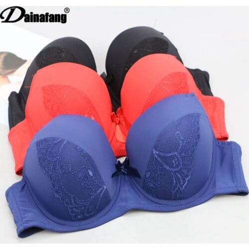 DaiNafang Brand Large Size Bras Thin Section Adjustable Gathered Side Income For Ms. Busty Women Lingerie CD Cup Big Underwear