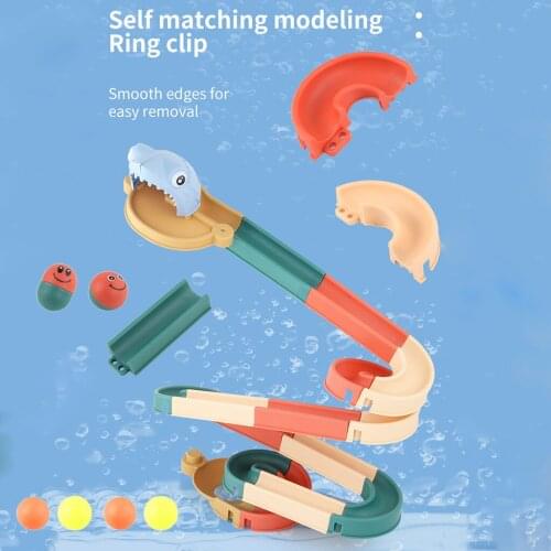 DIY Baby Bath Toys Wall Suction Cup Race Run Track Bathroom Bathtub Kids Play Water Games Toy Set for Children