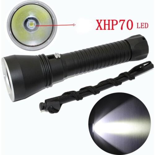 White light XHP70 LED dive light 4000 lumen diving flashlight 26650 torch underwater tactical hunting flashlight