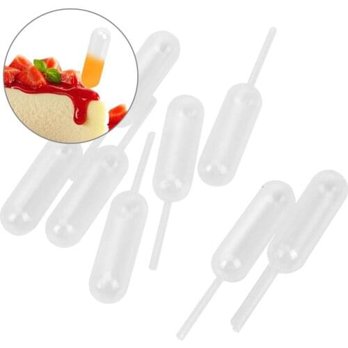 HILIFE Transfer Pipettes 50Pcs/ pack Disposable Kitchen accessories 4ML Cake Ice Cream Injection Pipette Dropper Baking Tool