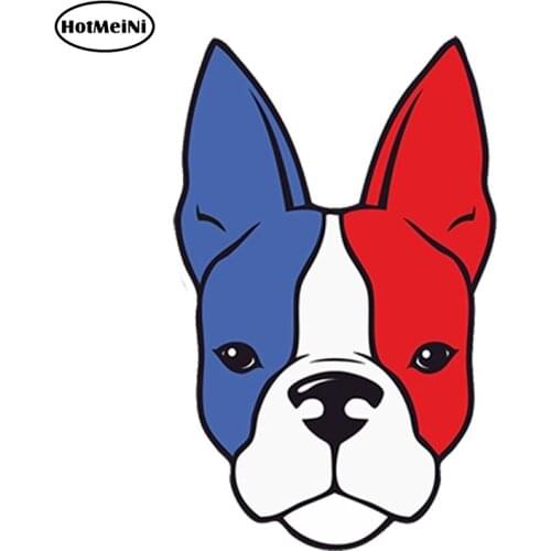 HotMeiNi 13cm x 7cm Car Styling Car Sticker French Bulldog Flag Dog Vinyl Sticker Laptop Travel Luggage Waterproof Accessories