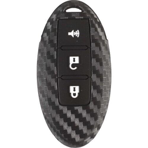 Kutery 10pcs/lot 3 Buttons Carbon Fiber Silicone Key Cover Case For Nissan Tidda Livida X-Trail T31 T32 Qashqai