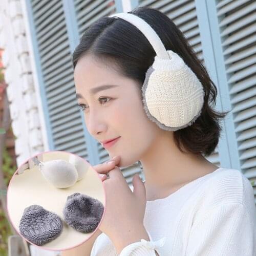 Top Sell Winter Ear Cover Women Warm Knitted Earmuffs Ear Warmers Women Girls Plush Ear Muffs Earlap Warmer Headband