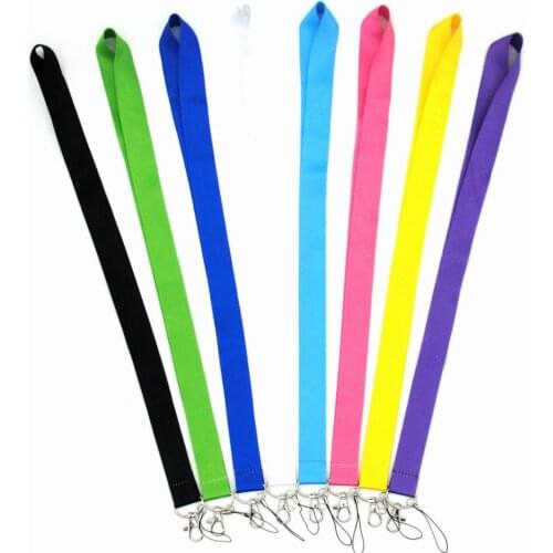 Multiple Colour Polyester Solid Color Cell Phone Neck Lanyard Neck Straps Lanyards or Smartphone Key ID Card Keychain
