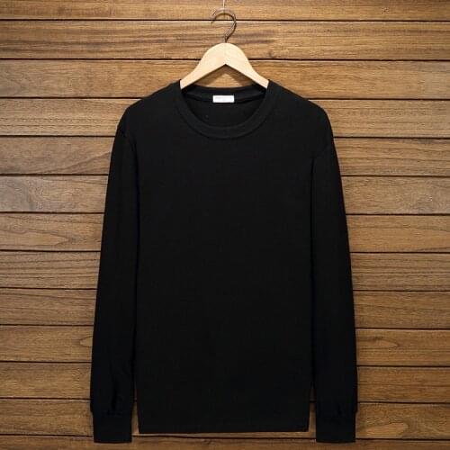 Men T-shirts Long Sleeve Undrewear Spring Autumn Plus Size Big Tees Cotton 8XL 10XL Home Tshirt Tops 54 56 58 60 62 64 66