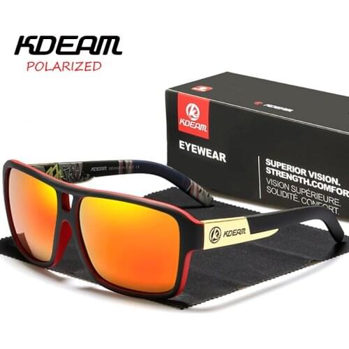 KDEAM Luxury Square Polarized Men Sunglasses Fashion Sports Style Sun Glasses male Outdoor Travel Goggles Shades Free Box KD127