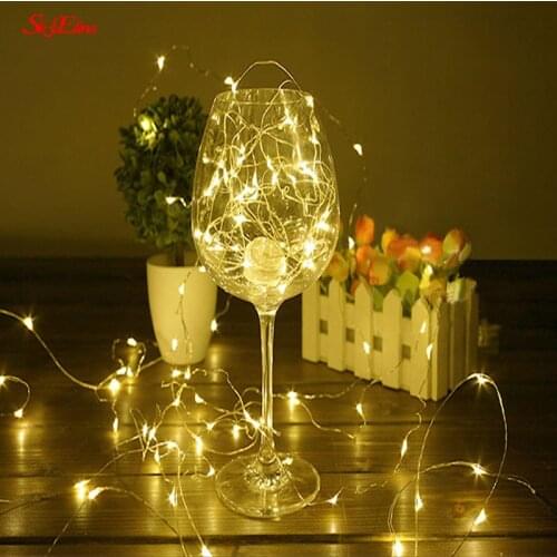 New1-10M Copper Wire LED String Lights Outdoor Battery Operated Garland With Home String Lights Christmas Party Decoration 5Z