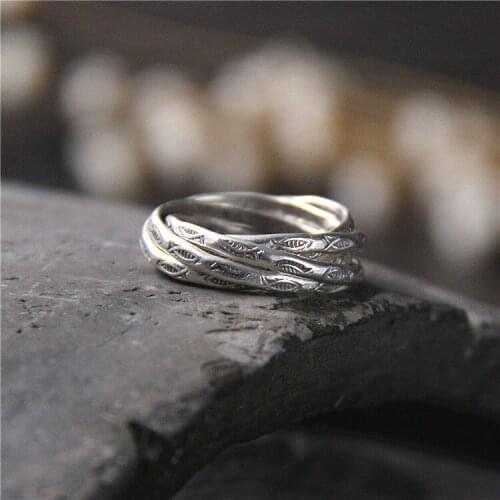 2019 Time-limited Sale Anel Feminino Chiang Mai, Thailand 925 Handmade Sterling Ring Phase Buckle Ms Retro Personality Model