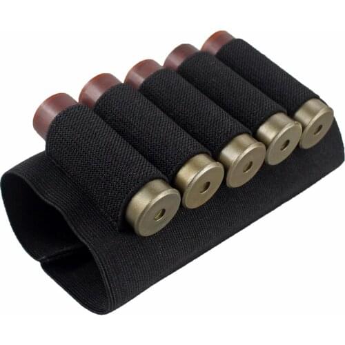Shotgun Rifle Buttstock Shell Holder 12 20 Gauge Cartridge 5 Shell Elastic Loops for Airsoft Rifle Accessories