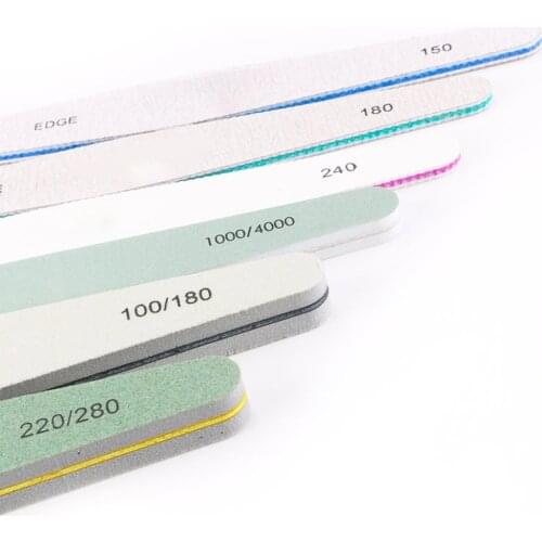 10pcs/lot Nail Art Files 100/180 Nail Buffer Sandpaper Durable Nail Care Tool Double Side Polish Manicure Pedicure Nail Files