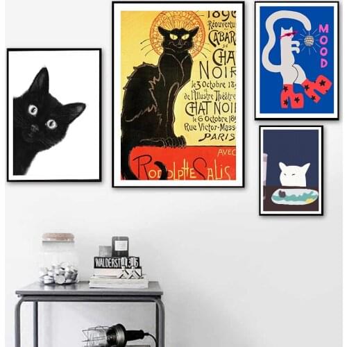 The Black Cat Poster And Print Modern Posters Canvas Cuadros Modular Pictures Gift Idea Home Decoration Painting For Living Room