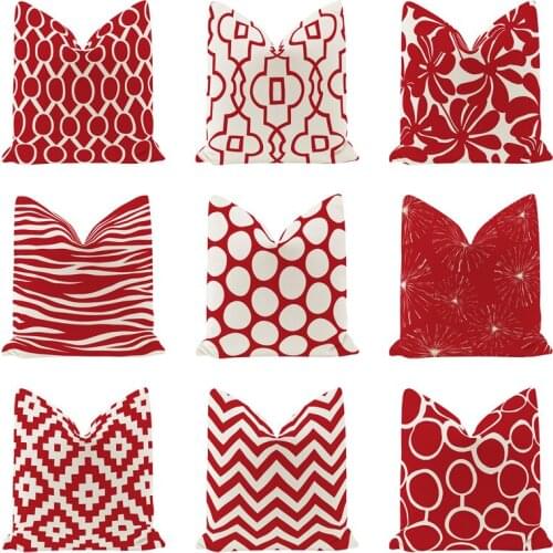 Stripe Red Decoration Cushion Cover Throw Pillow Case for Home Chair Sofa Decoration Square Pillowcases