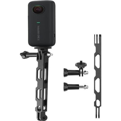 Mini Protable Aluminium Extend Selfie Stick Metal Pole Mount for GoPro/Insta360/Osmo Action Sports Camera Helmet Mount Accessory