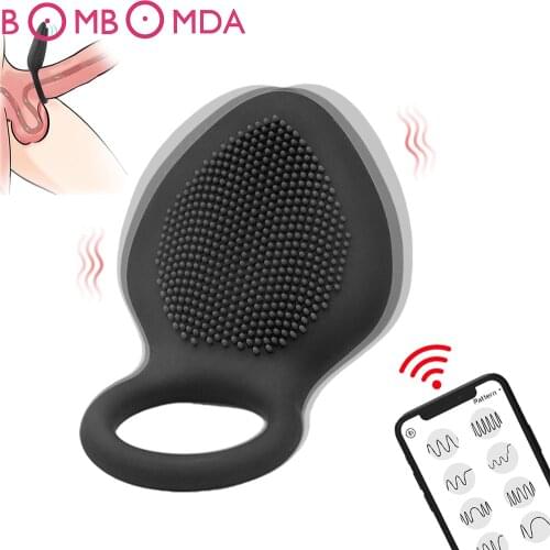 APP Control Silicone Penis Ring Scrotum Bind Cock Ring Sex Toys for Men Erection Prostate Massage Delay Ejaculation Lock Ring