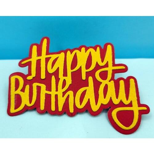 Happy Birthday Metal Cutting Dies Scrapbooking Embossing Folders For Card Making Craft DIY Clear Stamps and Slimline Die Cut